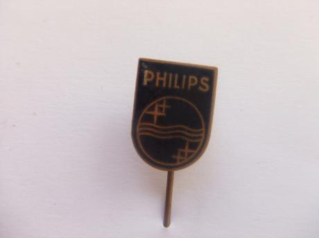 Phillips radio zwart-goudkleurig emaille